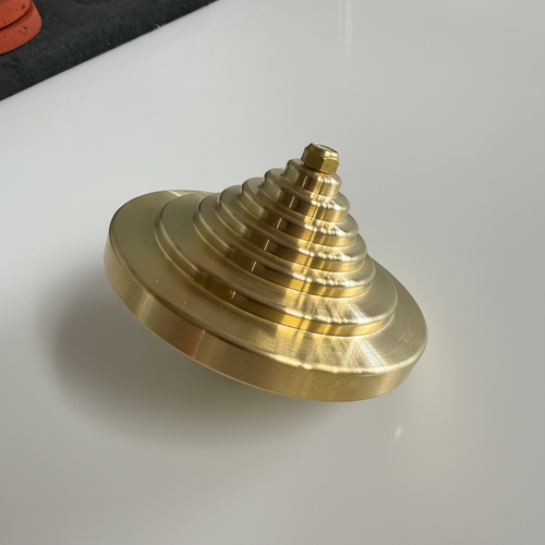 Brass purge tree angled side view showing stepped sanitary tube rings